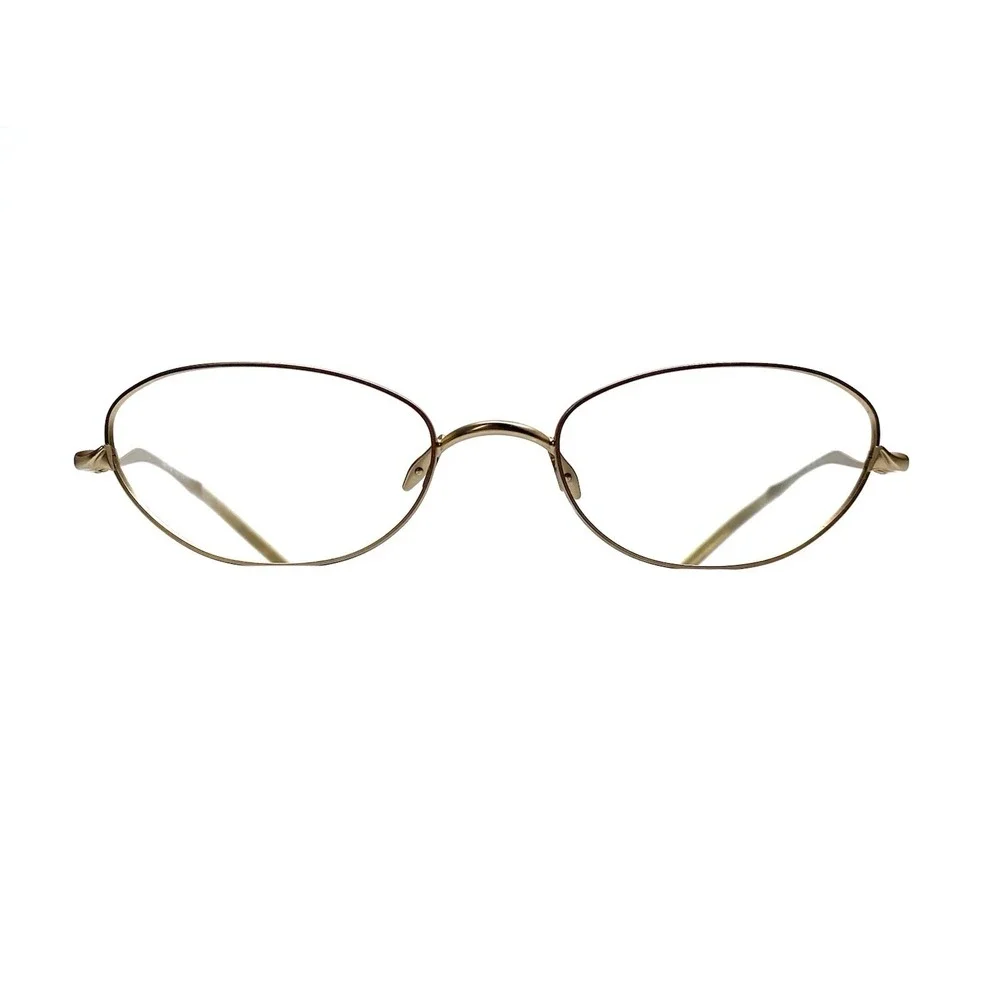 Prada Brushed Gold Oval Cat Eye Glasses Italy VPR69C 1AO2H1 53 16 135